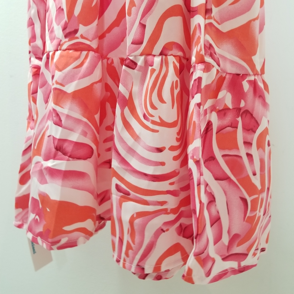 BeachSissi Smocked Midi Dress Off Shoulder Pink Swirl Sz Small NWT - Picture 9 of 16